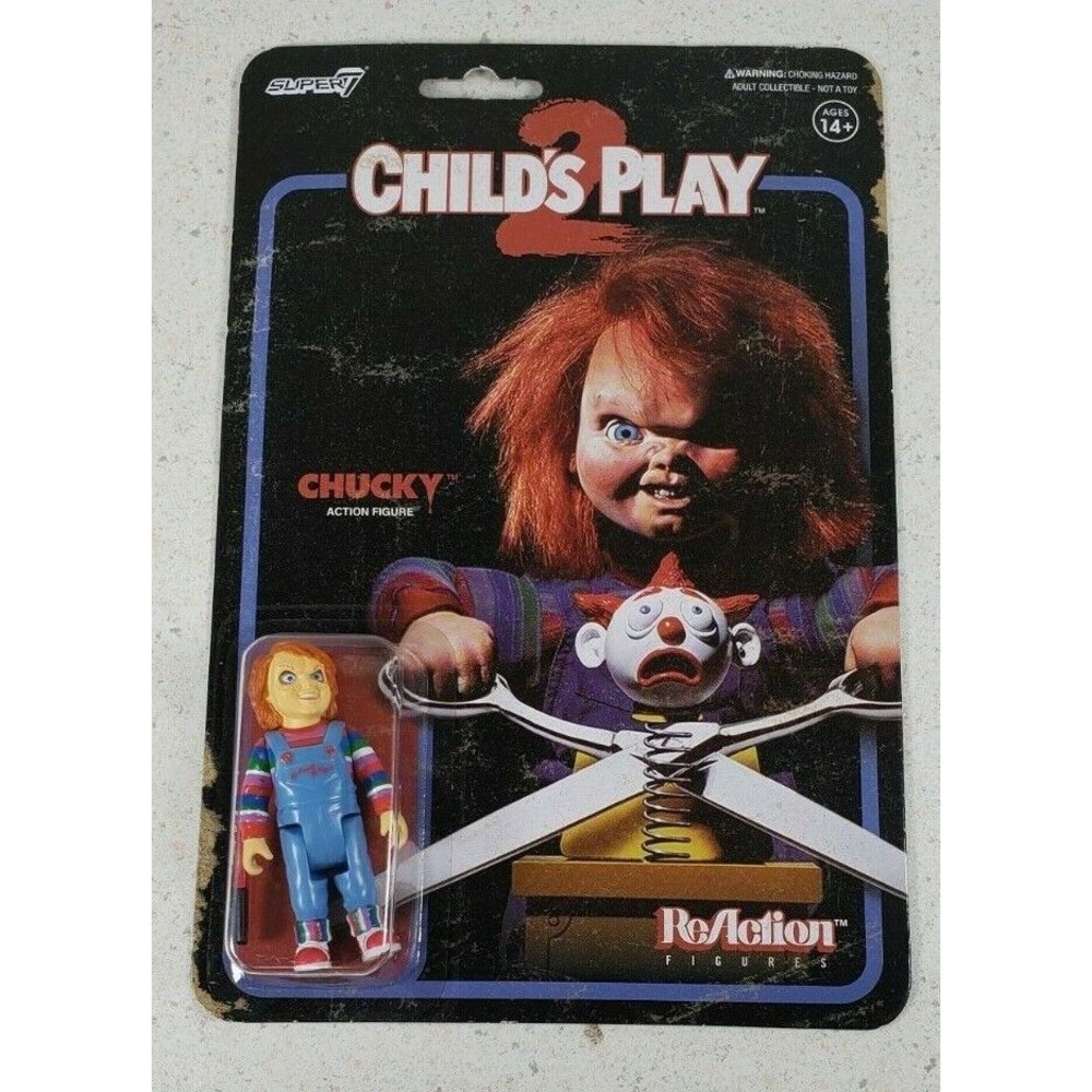 Child's Play 2 Evil Chucky Wave 1 ReAction Figure  Super 7 New on Card